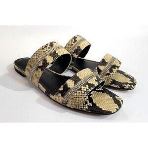 NEW Rebecca‎ Minkoff 9.5 Marciann Too Sandal Snake Embossed Flats Slip On